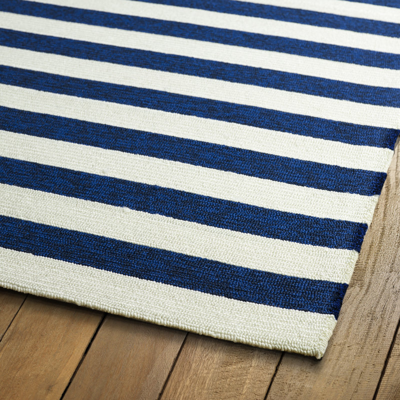 Breakwater Bay Suffield Navy/Cream Indoor/Outdoor Area Rug & Reviews
